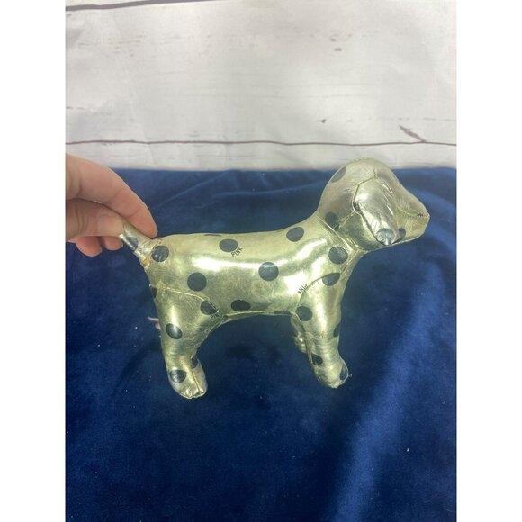 VICTORIAS SECRET PINK DOG Spots Metallic Gold Polka Dots Black VS - Picture 7 of 7